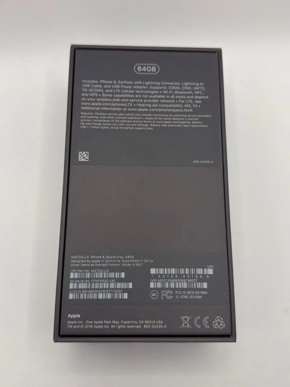 iPhone 8 64gb Space Gray BOX ONLY! Retail Box